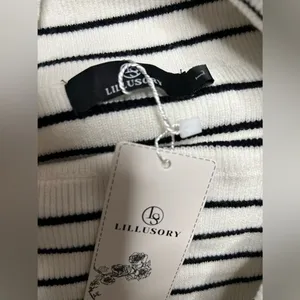 NEW Striped Off The Shoulder Sweater Fall Long Sleeve Y2k Top Winter M thumbnail 4