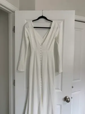 Lulus NWOT Feeling of Forever White Long Sleeve Mermaid Maxi Dress thumbnail 8