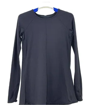 Lululemon Making Moves Long Sleeve Top Pleated Back Rulu Fabric Black Size 2 thumbnail 1