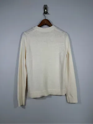 Banana Republic Women’s Cream Cotton Blend Crewneck Sweater Medium thumbnail 2