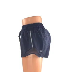 Lululemon Navy Blue Reflective Mesh Yoga Running Workout Gym Athletic Shorts 6 thumbnail 2