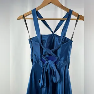 Vintage Jessica‎ McClintock for Gunne Sax Lace Up Back Gown in Blue Size 0 thumbnail 9