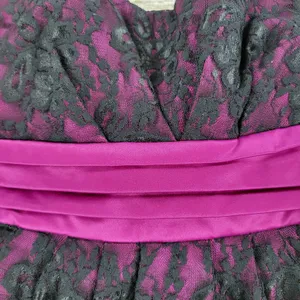 Sequin Hearts Lace Mini Prom Dress Womens 5 Purple Sash Strapless Cocktail Party thumbnail 7