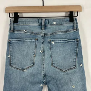 Abercrombie & Fitch Simone Ankle Jeans‎ Womens 0 Blue Denim Frayed Hem High Rise thumbnail 7