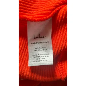 Lulus Orange Ribbed‎ One-Shoulder Two-Piece Midi Dress Skirt Set XS thumbnail 6