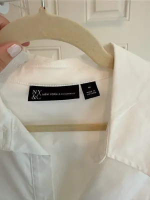 White Poplin Tie Waist Shirt Dress Long Sleeve Mini Dress thumbnail 4
