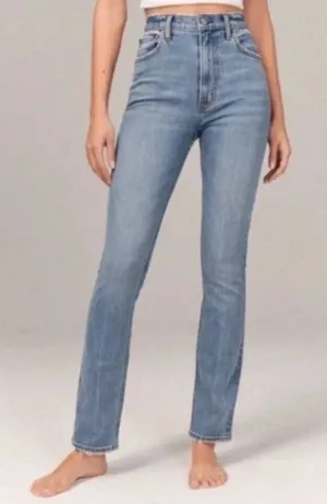 NEW Abercrombie & Fitch The 90s Slim Straight Ultra High Rise Jeans Size 25 \ 0 thumbnail 1