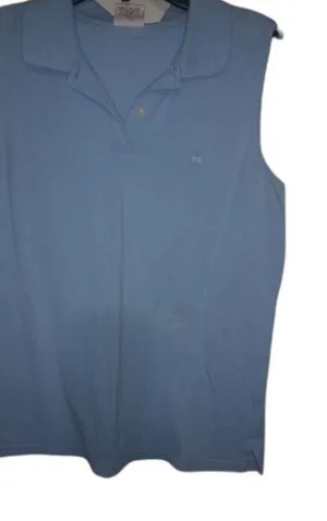 Brooks Bros M Baby Blue Knit Cotton Top thumbnail 1