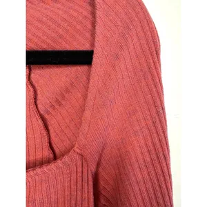 Urban Outfitters UO Ribbed Square Neck Long Sleeve Top Rust Red‎ Size Large thumbnail 5