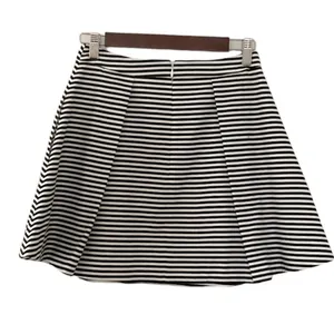 Kate Spade Saturday Full Pleated Stripe Mini Skirt Size 0 Navy White‎ thumbnail 4
