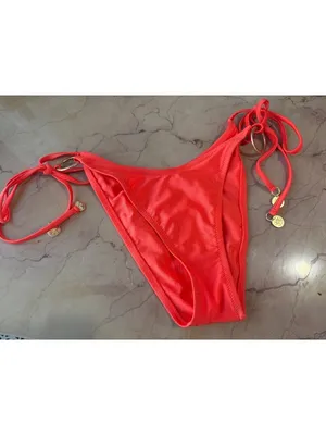 Kulani Kinis Ring Cheeky Tie Bikini Bottom in Amber Glow Medium New Womens thumbnail 5