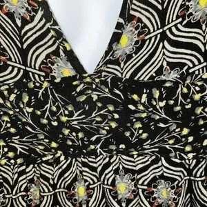 FREE PEOPLE Rolling Hills Mixed‎ Media Empire Waist Tunic Top EUC Size S thumbnail 4
