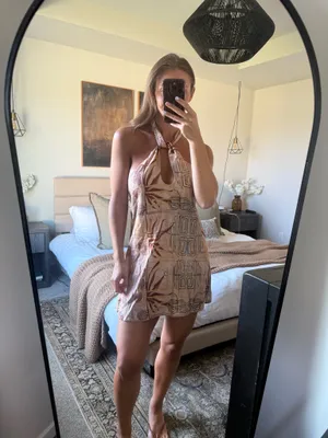 VRG GRL linen halter mini dress thumbnail 2
