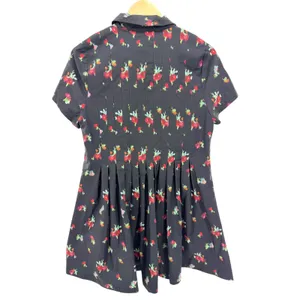 Hill House The Rosalind Dress Black Ikat Floral Taffeta Pintuck Pleated‎ Small thumbnail 7
