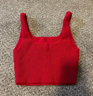 Aritzia Red Ribbed Tank thumbnail 2