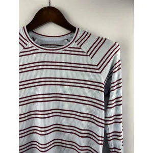Women’s Offline by Aerie Small Sky Blue Long Sleeve w/ Red Stripes thumbnail 2