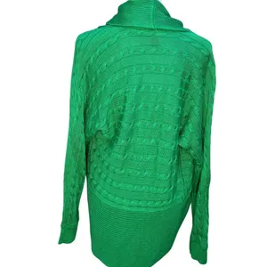 Lauren Ralph Lauren Sweater Cardigan Womens M Green Cable Knit Open Front Preppy thumbnail 3