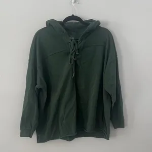 Aerie Lace Up Drawstring Oversized Hooded Sweatshirt Size S Evergreen thumbnail 2