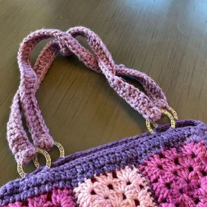 Crochet Bag Purse Knitted Tote Handbag LIned thumbnail 5