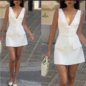 HOUSE OF CB OLYMPIA White Plunge MINI DRESS NWOT‎ Size M thumbnail 2