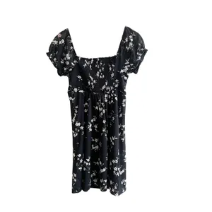 Hollister Mini Dress Womens Small Black White Floral Tie-Front Short Milkmaid thumbnail 6