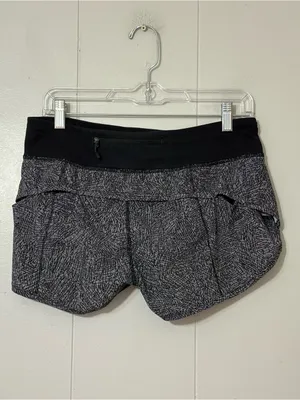 Lululemon Speed Up Shorts 2.5” Size 6 Black White Print Lined Running Active thumbnail 5