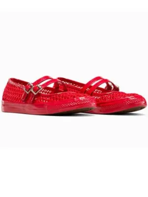 NEW Converse Chuck Taylor All Star Dainty Mary Jane Knit Women Red A16568C 9.5 thumbnail 4