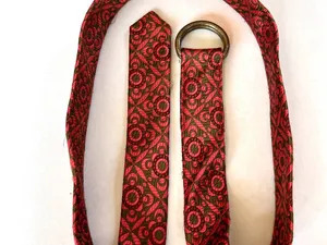 J. Crew Sz S-M Silk‎ Multicolor Textured Floral Belt D Ring Buckle thumbnail 5