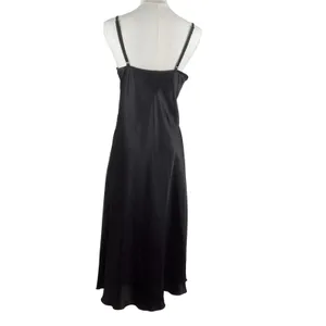 Bebe Satin Cowl Neck Slip Midi Dress Adjustable Holiday LBD Sexy thumbnail 3