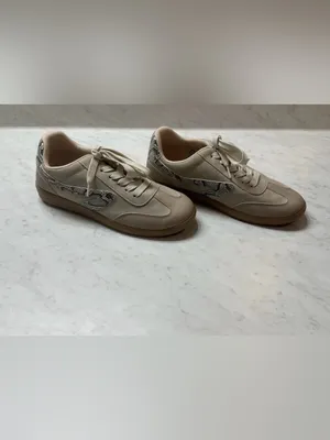 Dolce Vita Quantum Womens Size 9 Beige Snake Print Lace Up Comfort Sneakers thumbnail 2