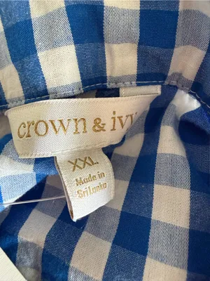 Crown & Ivy Short Sleeve Swing Shirt Dress Blue/White XXL NWT thumbnail 8