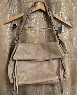 Via Luna Boutique Boho Taupe Vegan Leather Shoulder Satchel Bag Purse thumbnail 1