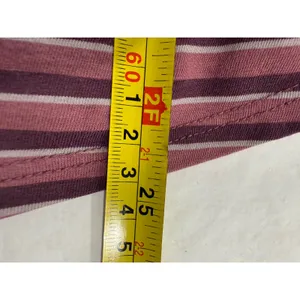 Lululemon Striped V-Neck T-Shirt Top‎ Pink Purple Women's Athletic Casual thumbnail 7