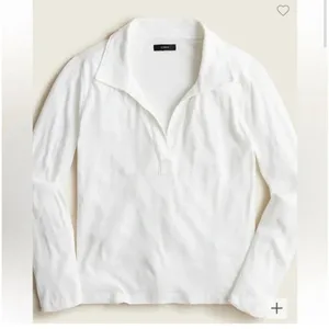J crew white Ribbed polo long sleeve T-shirt size small new thumbnail 1
