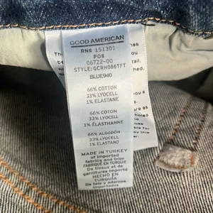 Good American Denim Jeans 2/26 Good Classic Raw Hem High Rise Skinny’sh Inseam28 thumbnail 6