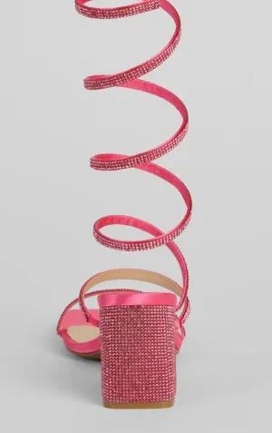 Windsor Time For Glamour Pink Rhinestone Spiral Heels thumbnail 4