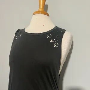 Billabong Dark Gray eyelet back mini dress tunic thumbnail 4