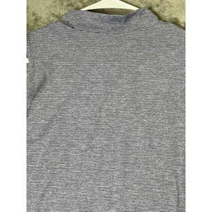 Ruby Ribbon L Gray Mock Neck Sleeveless Tunic Top Striped Stretch Minimalist thumbnail 4