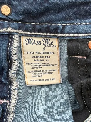 Miss Me Signature Boot Jeans Women’s 26 Blue Stretch Embellished Y2K 29 Inseam thumbnail 6