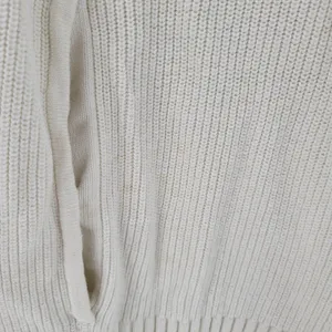 T by Talbots Womens Sweater Large Ivory Drawstring Cowlneck Waffle Knit Pullover thumbnail 11