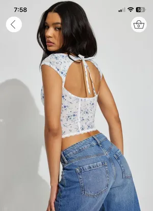 Garage Mesh Tie Back Floral Bustier thumbnail 4