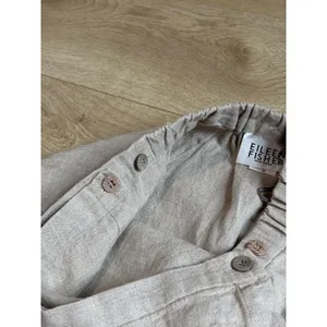 EUC Eileen Fisher Delave 100% Linen Wrap Skirt Beige Coastal MADE IN USA size S thumbnail 11