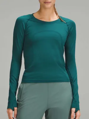 Lululemon Swiftly Tech Long Sleeve Shirt 2.0 Race Length Storm Teal Green Size 4 thumbnail 1