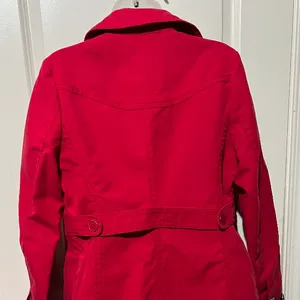 Banana Republic Elegant long Trench Coat size Medium Red everyday capsule‎ thumbnail 5