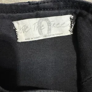 Free People Black Highlands Washed Denim A‎ Line Mini Skirt Distressed Raw Hem 0 thumbnail 11