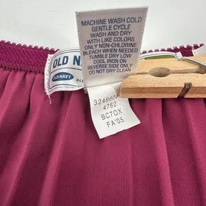 VTG Old Navy Skirt Womens S Berry Velvet Low Waist Pleats Lace thumbnail 5