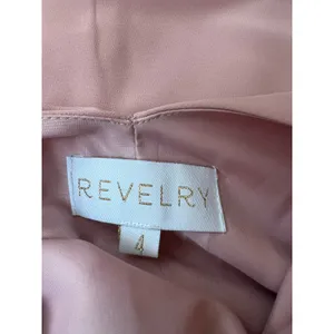 Revelry Athena maxi Gown Dress pink size 4 open back high crisscross neck thumbnail 7