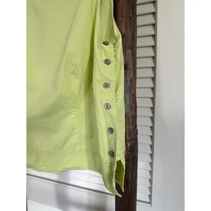 Loft Square Neck Tank Top Side Button Detail Sleeveless Chartreuse Size 6 thumbnail 3