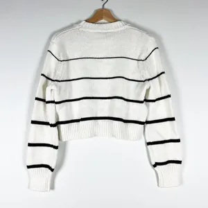NEW Z Supply Milan Cotton Blend Knit Stretch Crew Neck Stripe Pullover Sweater S thumbnail 4