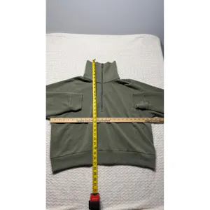 Spanx AirEssentials Half Zip Pullover Olive Green Sweatshirt 1X Tall 4709 thumbnail 5